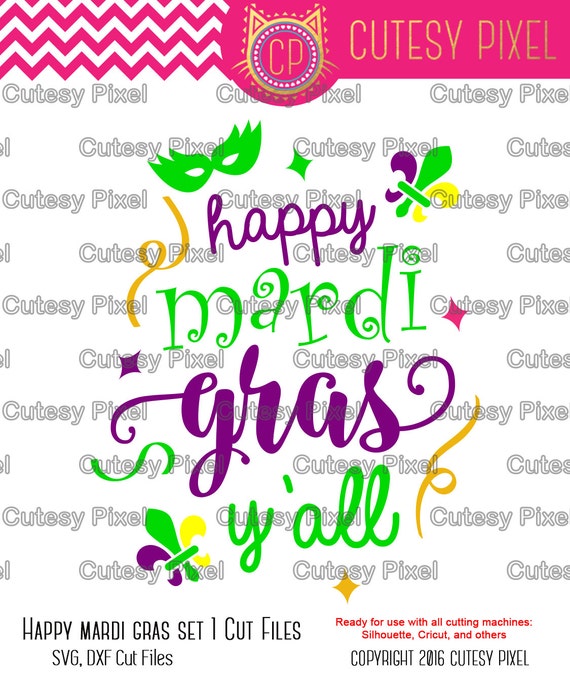 Happy Mardi Gras Svg Cutting File Mardi Gras Svg Mask Dxf