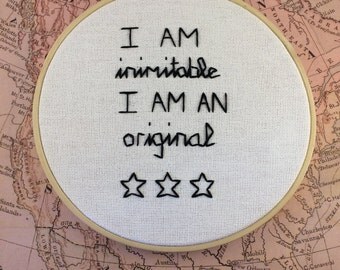 Hamilton Musical Quote Embroidery