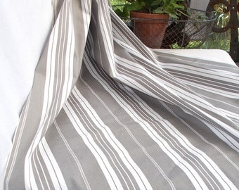 Length of Superb Grey & White Stripe Ticking Fabric. Vintage French 1930's excellent.
