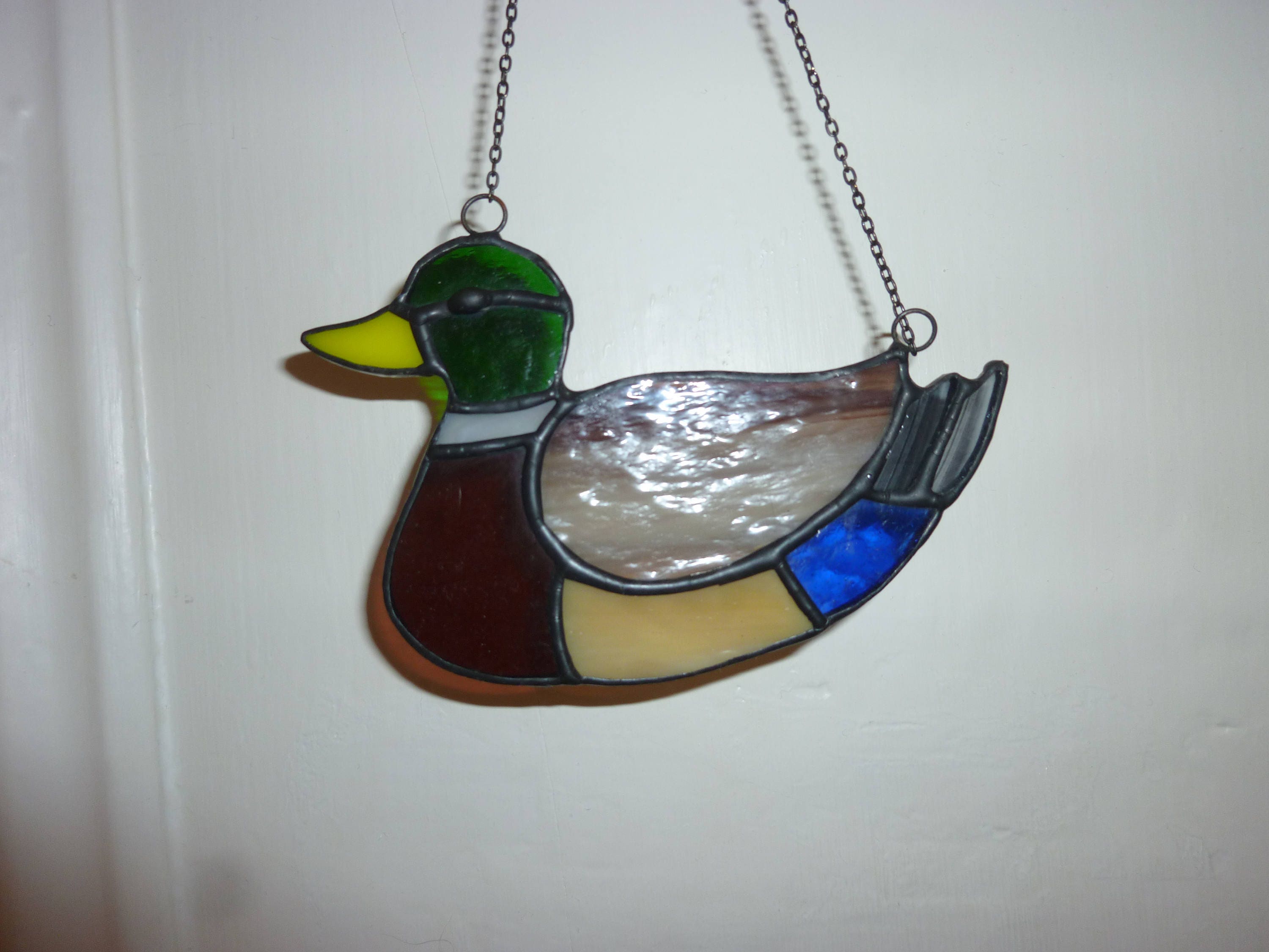 Stained glass Wild duck suncatcherDuck suncatcher.