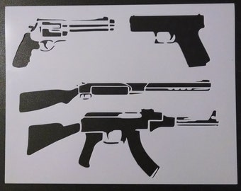 Gun Pistol Rifle ak-47 Shotgun Custom Stencil FAST FREE SHIPPING