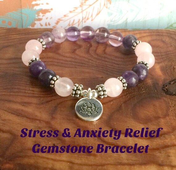 Stress & Anxiety Relief Gemstone Bracelet Anxiety by SugarMalaLove