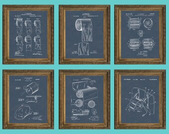 Bathroom Wall Art Home Restroom Decor Housewarming Gift Toilet Paper Roll Holder TP Paper Patent Print Bathroom Art Group Set of 6 PP 1600