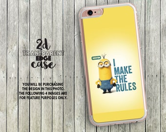 iPhone 7 case minion iPhone 6s Case teens iphone 7 Pro/Plus case funny kevin minion iphone 5s case despicable me transparent iphone 6 LU397