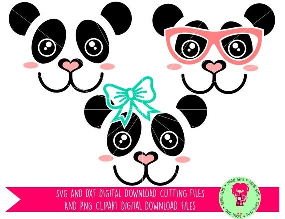 Download Panda Face Bow Glasses SVG / DXF Cutting Files For ...