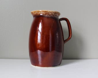 Large Vintage Brown Drip Water Pitcher 7011 McCoy Hull