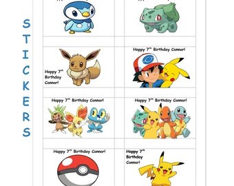 8 Personalized Pokemon Stickers