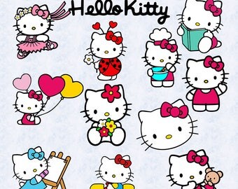 Hello Kitty svg,hello kitty dxf, hello kitty clipart, vector, printable, hello kitty cut files for cricut, silhouette cameo