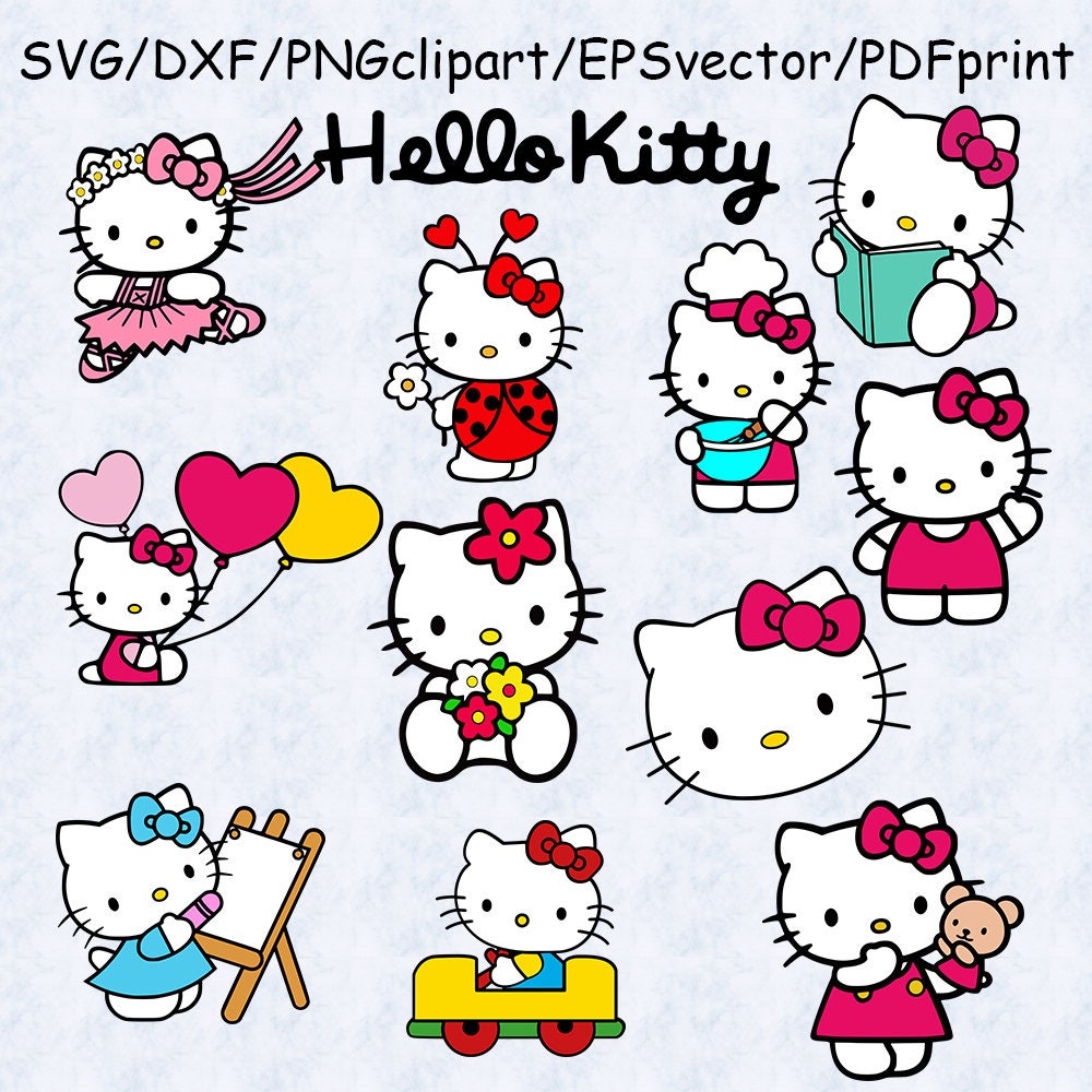 Hello Kitty svghello kitty dxf hello kitty clipart vector