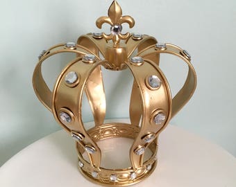Vintage Style Gold Crown Cake Topper for your wedding cakes christening or flower centerpieces or other projects