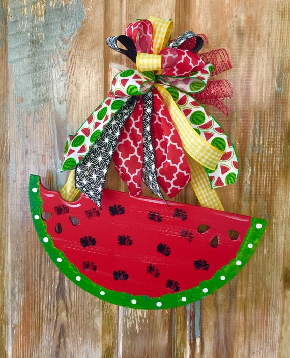 Watermelon door hanger front door Wreath watermelon wreath