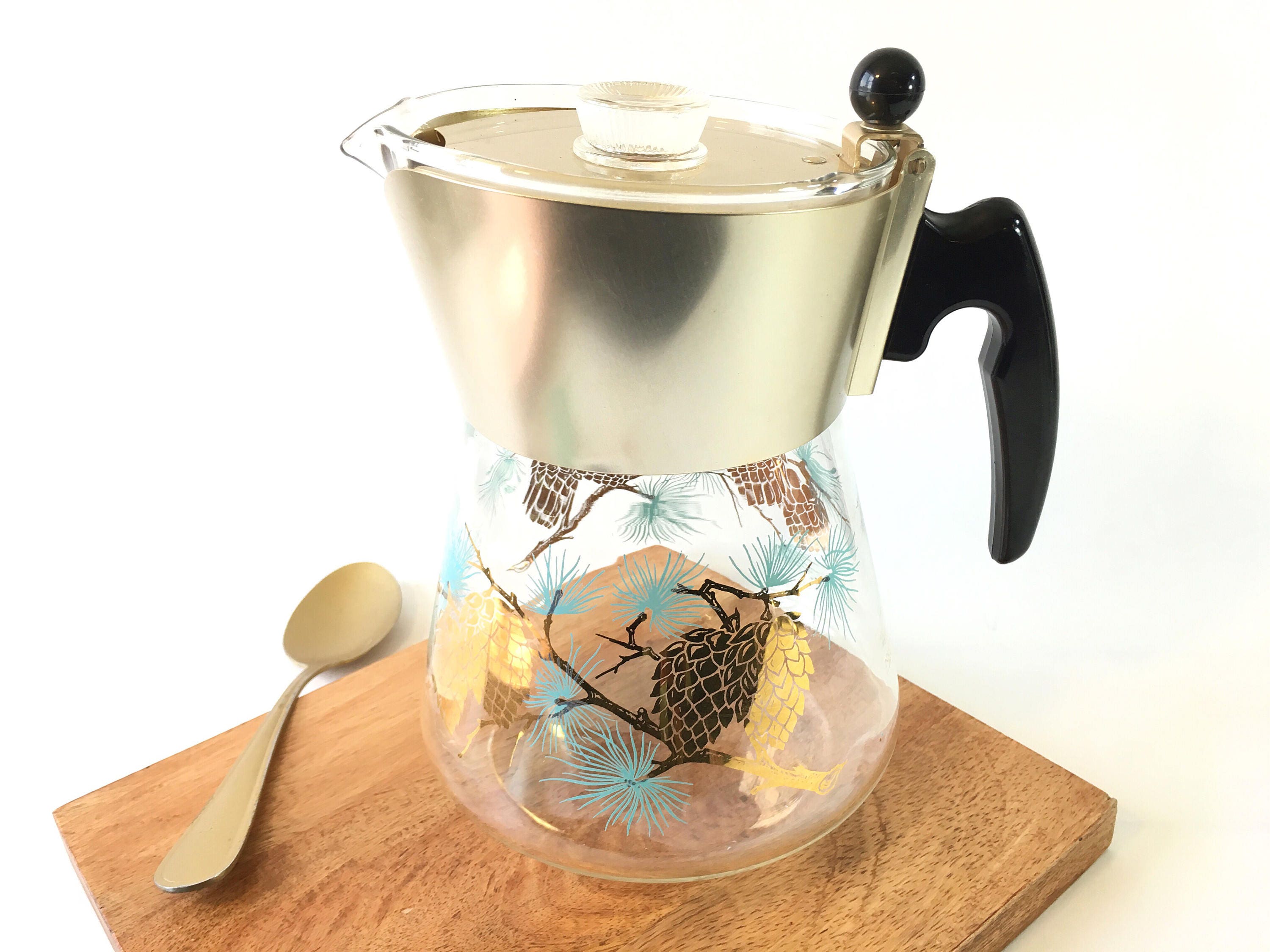 Vintage coffee pot mid century glass carafe vintage libbey