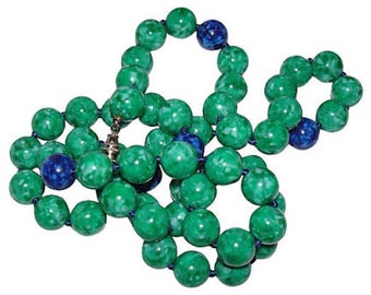 Kenneth Lane Faux-Jade & Lapis Necklace