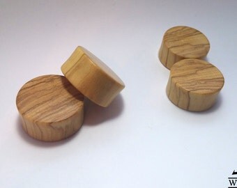 Olive wood Plugs Organic Handmade Wooden Ear Plugs Gauges Olivewood PAIR 5 mm- 57 mm 4 g-2 1/3"