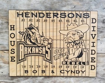 House Divided Football Wooden Sign Football decor Man Cave