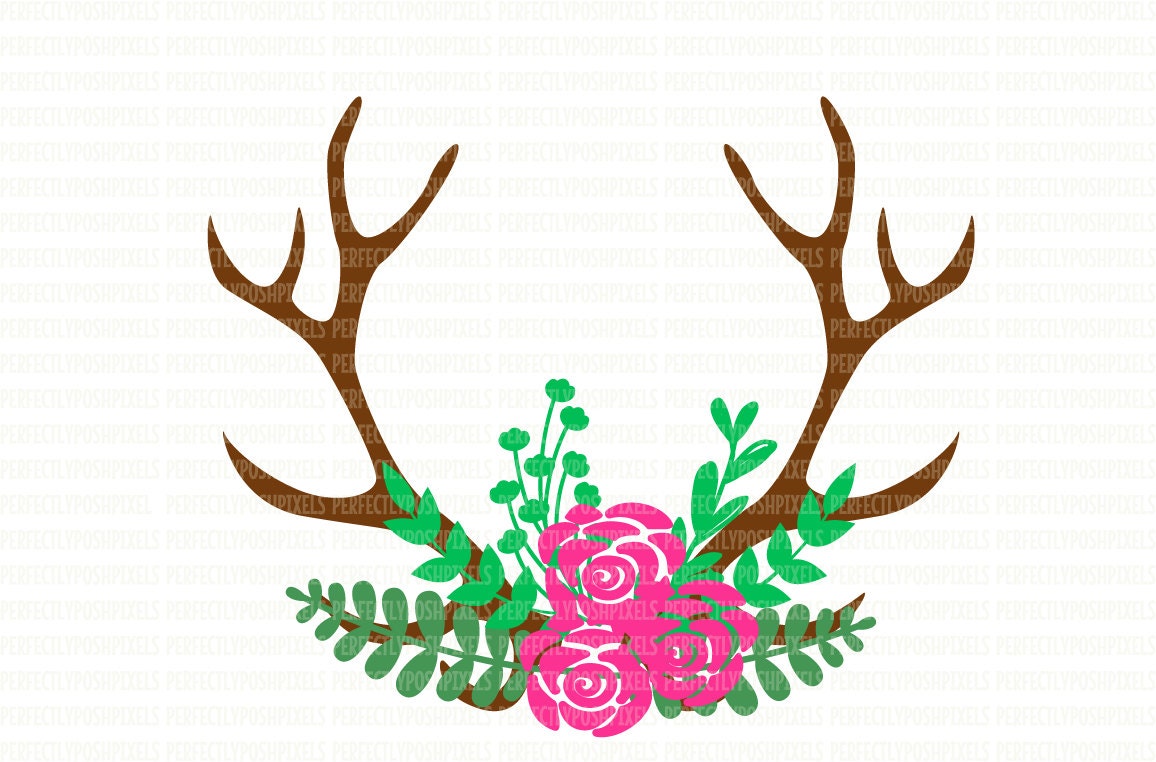 Floral Deer Antler Svg SVG File - Best All Free Fonts | Free Design