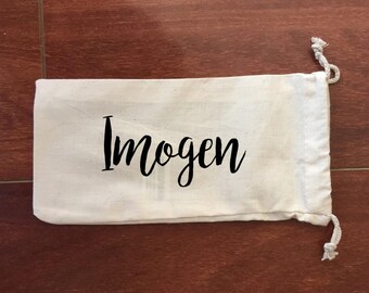 Wedding Custom Place Card Calico Bags