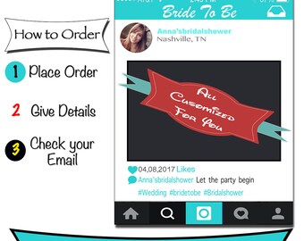 Digital File: Bridal Shower Frame Photo Booth Prop. Instagram Design, Personalised Frames, Instagram Photo Prop