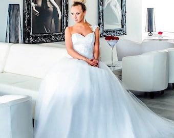 Wedding dress/Corset wedding dress/Princess wedding dress/Fairy wedding dress/Unique wedding dress/ Tulle wedding dress
