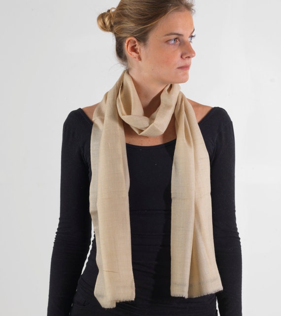 100% Pure Cashmere Scarf Natural Colours Handcrafted