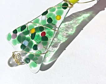 Fused glass ornament, Christmas tree ornament, Christmas ornament, glass Christmas ornament, Christmas decor, secret Santa, stocking stuffer