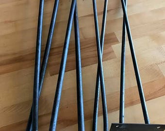 Twist Hairpin Legs Set of 4 1/2'' inch 3/8' inch Free Shipping Table Legs Coffee Table Legs Metal Legs Steel Legs Furniture Legs Desk Leg