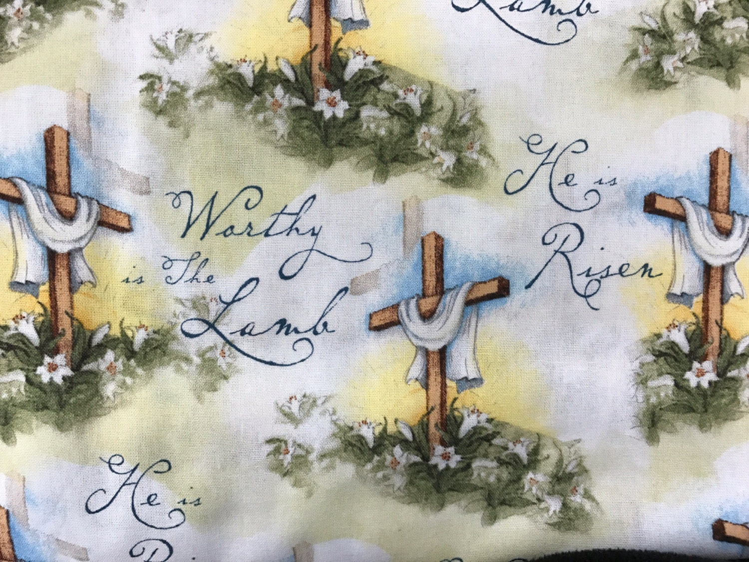 Christian religion Easter fabric, He is Risen fabric, Easter fabric