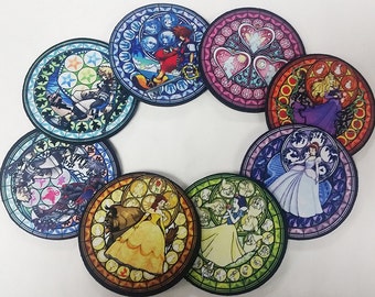 Set of 8 Neoprene Kingdom Hearts Stained Glass Coasters Dive to the Heart