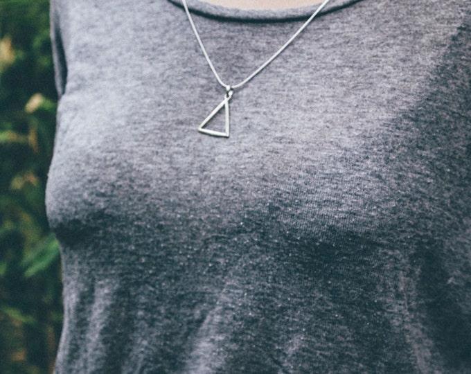Silver triangle necklace / Silver jewelry gift / minimalist necklace / triangle pendant / gift for women / womens gift / birthday gift