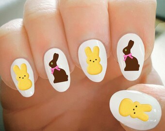 Nail Decals,Easter Nail Decals, Chocolate Bunny, Rabbit, Water Transfer Nail Decals,Nail Tattoo,Fashionable Nail Art,Custom Nail Decals