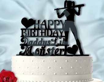 Harley Birthday Cake Topper Daddy's Lil Monster