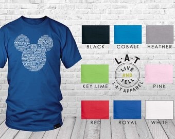 Mickey Head Ears Disney Inspired Word Art Shirt | Custom Disney Family Shirts | Custom Disney Trip Shirt | Matching Disney Shirts