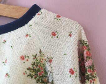 Märchen Pullover Frottee Kinderkleidung 92 98 104 vintage 70er seventies Raglanpullover Raglanärmel