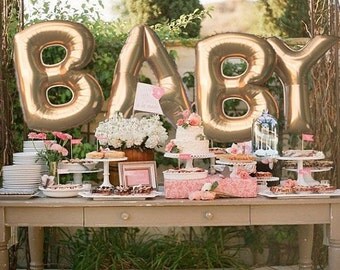 40" Gold foil balloons letter Alphabet balloons gold or silver color alphabetic numeric balloons for parties wedding bridal shower US Seller