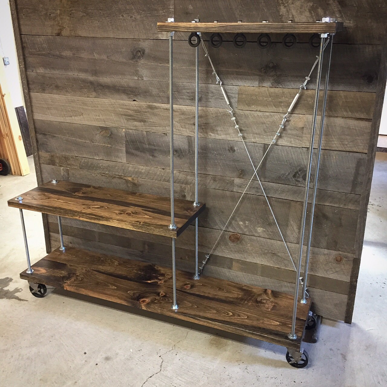 Industrial Entryway Coat Rack / Storage Cart