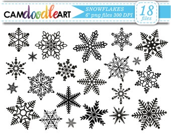 Snowflakes Clipart Collection,Winter Clipart,Black Snowflakes, Christmas Clipart,Scrapbooking Clipart,Snowflake silhouette,png files