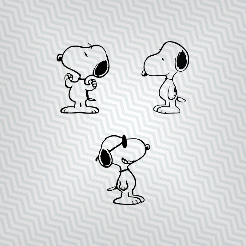 Download Snoopy Outline Cutout Vector art Cricut Silhouette Cameo