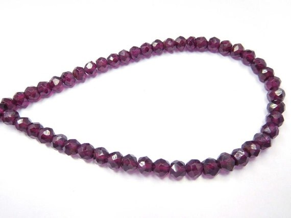 a1stonebeads - Rondelle Beads Natural Gemstone Red Garnet Faceted Beads ...