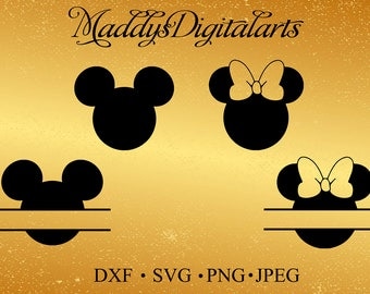 Mickey Mouse SVG File, Minnie Svg, Vinyl Cutting File, Minnie DXF File, Mickey Silhouette, Disney SVG, Mickey Mouse Splitted design