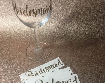 Personalised wedding glass, personalised wine glass, personalised wedding glasses, bridesmaid gift, hen party glasses, wedding party glass,