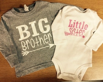 Big Brother Little Sister Long Sleeve with Arrow