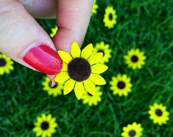 Mini Sunflowers (25pcs), Felt Sunflowers, Die Cut Flowers, Fabric Sunflowers, Artificial Flowers, Flat back Flowers, Scrap Booking
