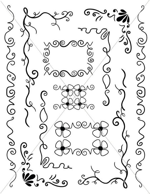 Download Vector Corbels Ornamental Lines Fancy Borders SVG Digital