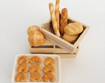 Miniature Breads - Bread for Dollshouse - Dollhouse Miniature Food - Dollshouse Food - 1:12 scale food - Mini Bread - polymer clay food
