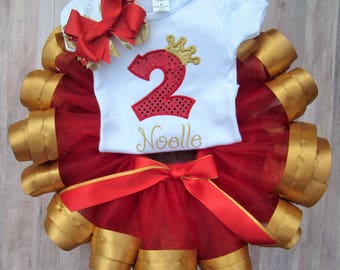 Elena of Avalor Inspired Birthday Tutu Set | Ribbon-Trimmed Princess Tutu Set | Custom Tutu Set | Birthday Outfit