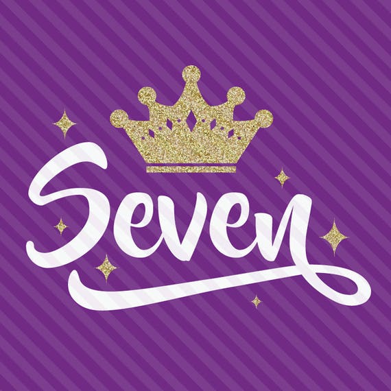 Download Seventh Birthday Princess Age Numbers SVG DXF Silhouette Cameo