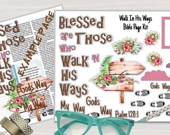 Printable Bible Journaling Page Kit - "Blessed" - Complete kit for Bible Pages or Journals. Fits all Journaling Bibles.
