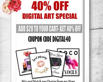 Wall Art Prints, Printable Art, Printable Wall Art, Digital Print, Digital Download, Discount Coupon, Discount Code, Sale Items,On Sale,BoGo