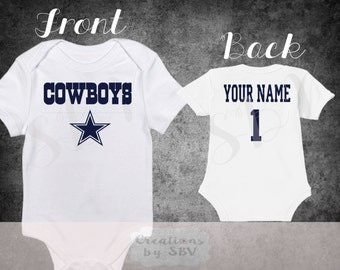 Dallas Cowboys customized baby bodysuit, Cowboys Football bodysuit, Cute Cowboys bodysuit, baby Cowboys, Clothing Football Sports