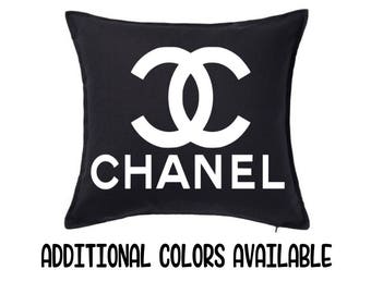 Chanel Inspired Pillow Cover - Wedding Gift - Engagement Gift - Housewarming Gift - Chanel Home Decor - Black Throw Pillow - Coco Chanel